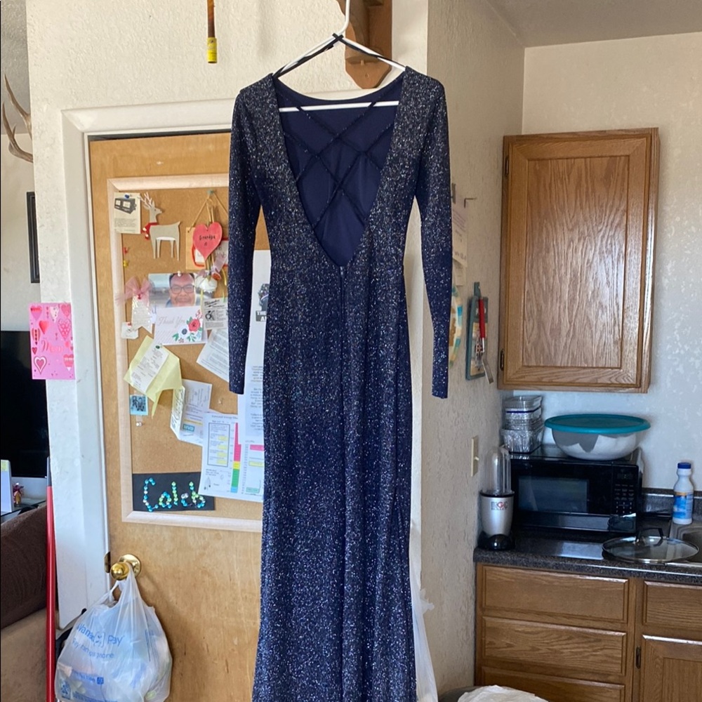 Elegant Navy Blue Prom Dress